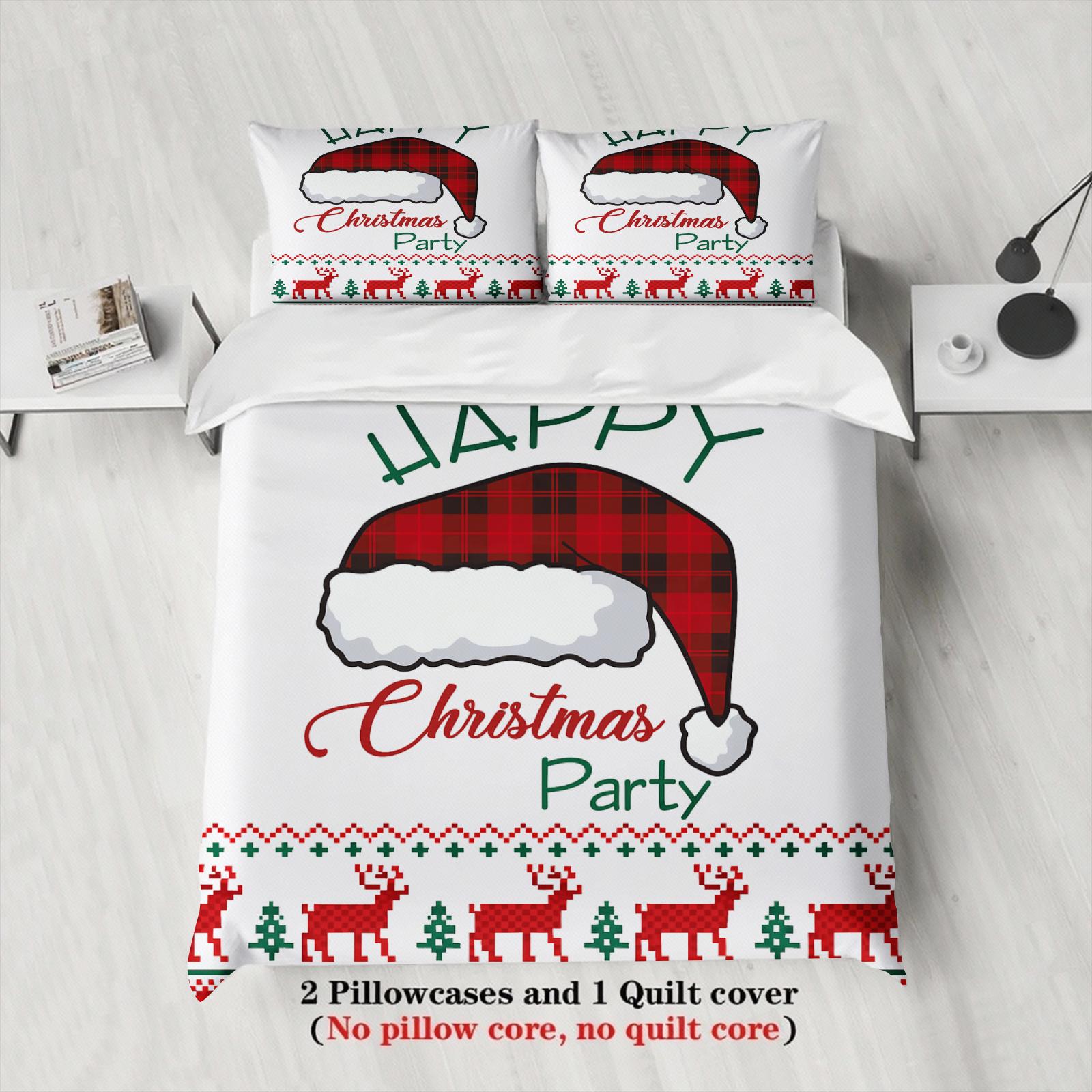 

Christmas Bedding Set 2026 Christmas Gift Duvet Cover Set Single Twin Queen King Size No Filling Birthday Birthday Gift For Kids EU Single(135x200cm)