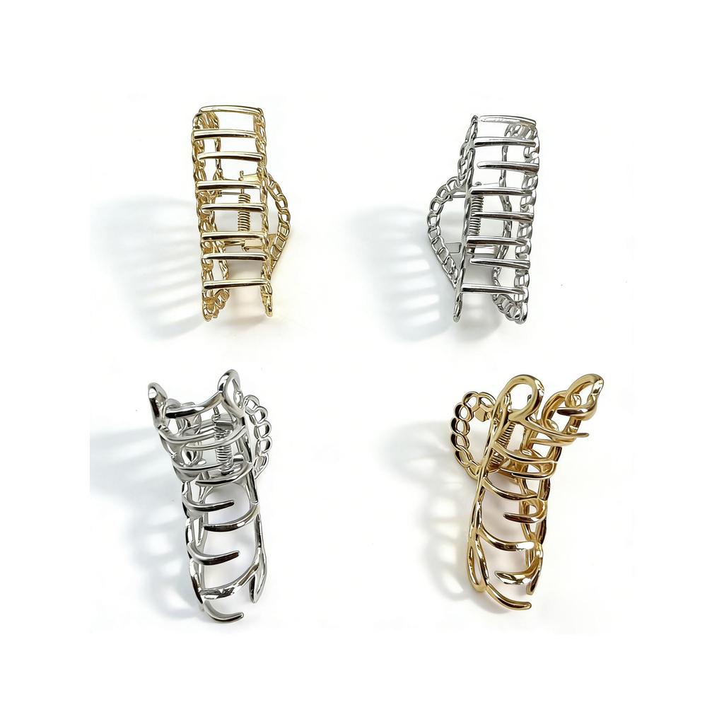 Large Japanese Korean Metal Shark Hair Claw Clip - Internet Celebrity Style Hairpin for Shower & Headdress