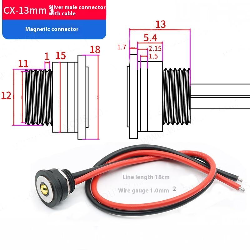 1 Piece Male/Female Connector Magnetic Data Cable 10A High Current Magnetic Charging Cable Single Core Contact Pogopin Connector