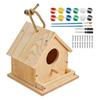 Bird House Kits Wooden DIY Birdhouse Kit Outdoor Freestyle Painting Arts & Crafts Projects With Paints Brushes Garden Yard Decor