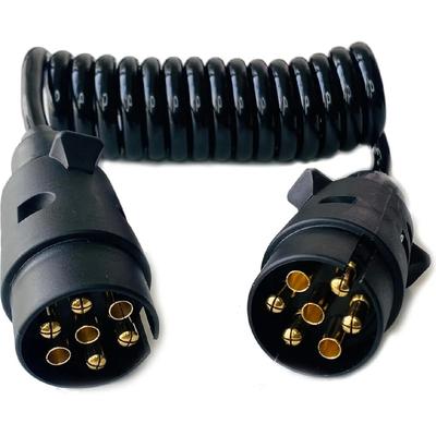 Trailer Extension Cable 7-Pin 2.8M Waterproof Brass Cable with Male To Male Connector Anti-Corrosion for Camper Vans and Boats