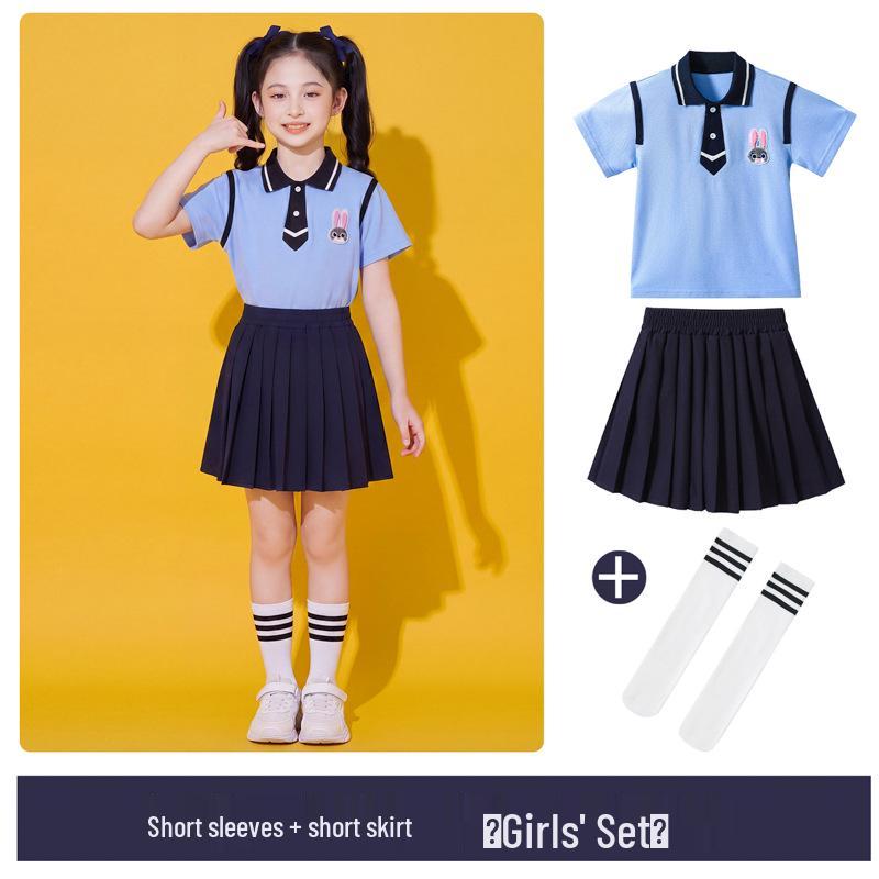 Summer Two-Piece School Uniform Set for Boys & Girls - Kindergarten & Primary School Performance Outfit