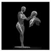 Metal Couples Romantic Statue Canvas Painting Posters Print Abstract Figure Wings Wall Art Picture Hotel Cuadros Room Home Decor