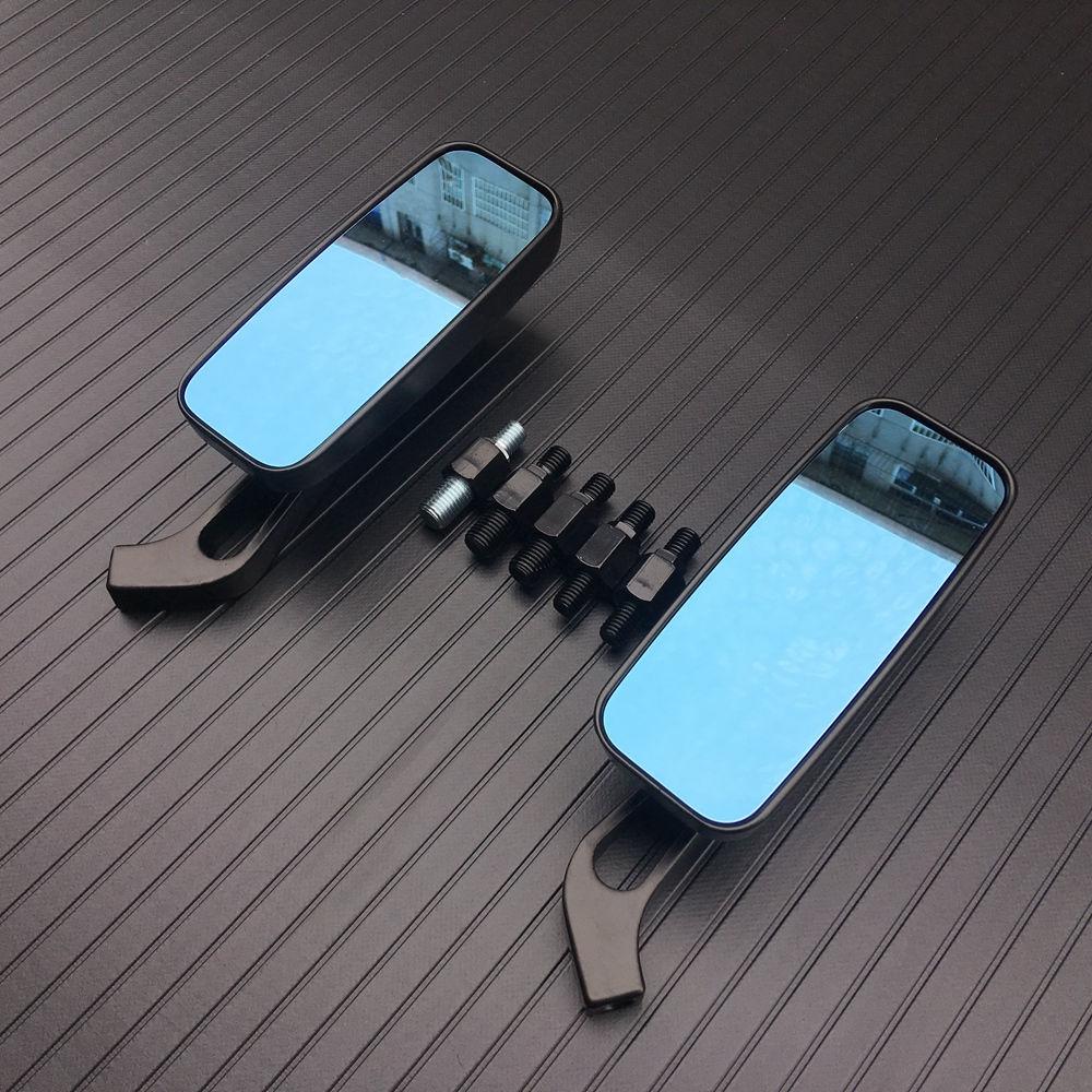 

1 пара 8мм 10мм мотоциклетных боковых зеркал заднего вида для Harley Honda Yamaha Kawasaki Street Sports Bike Чоппер Круизер Универсальные чёрный