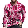 Tide Camouflage Pattern Tričko evropské velikosti s dlouhým rukávem Pro pánské Ležérní Podzimní Trend Trička s kulatým výstřihem