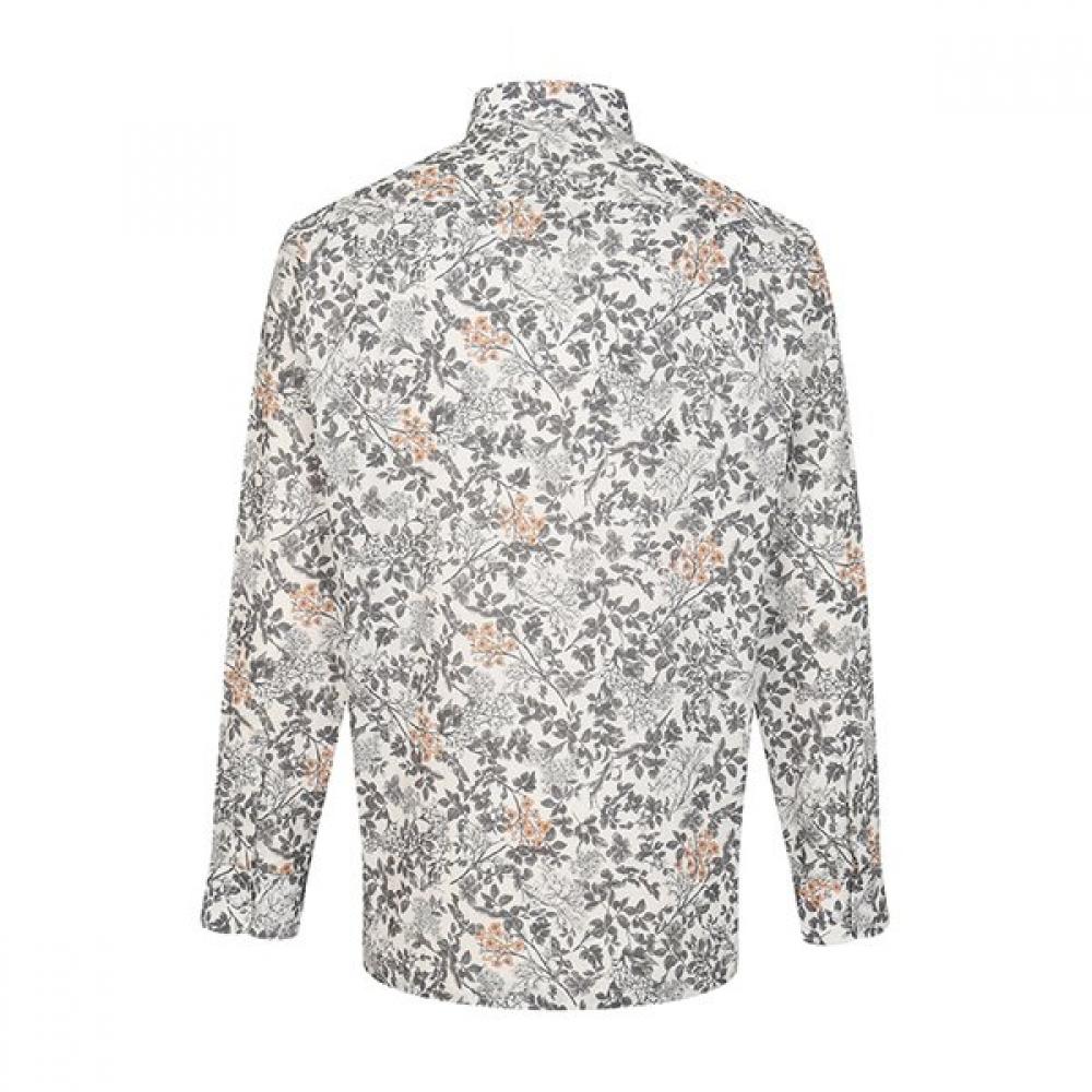 Renoma Regular Fit Vintage Botanical Print Long Sleeve Shirt Rpssg1076 Gy