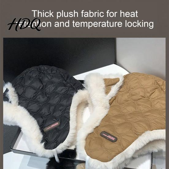 Outdoor Activity Thermal Cap Women Trapper Hat with Ear Flaps Cute Fox Ears Fleece Lined Winter Hat Warm Fuzzy Windproof for Cold Weather Walking