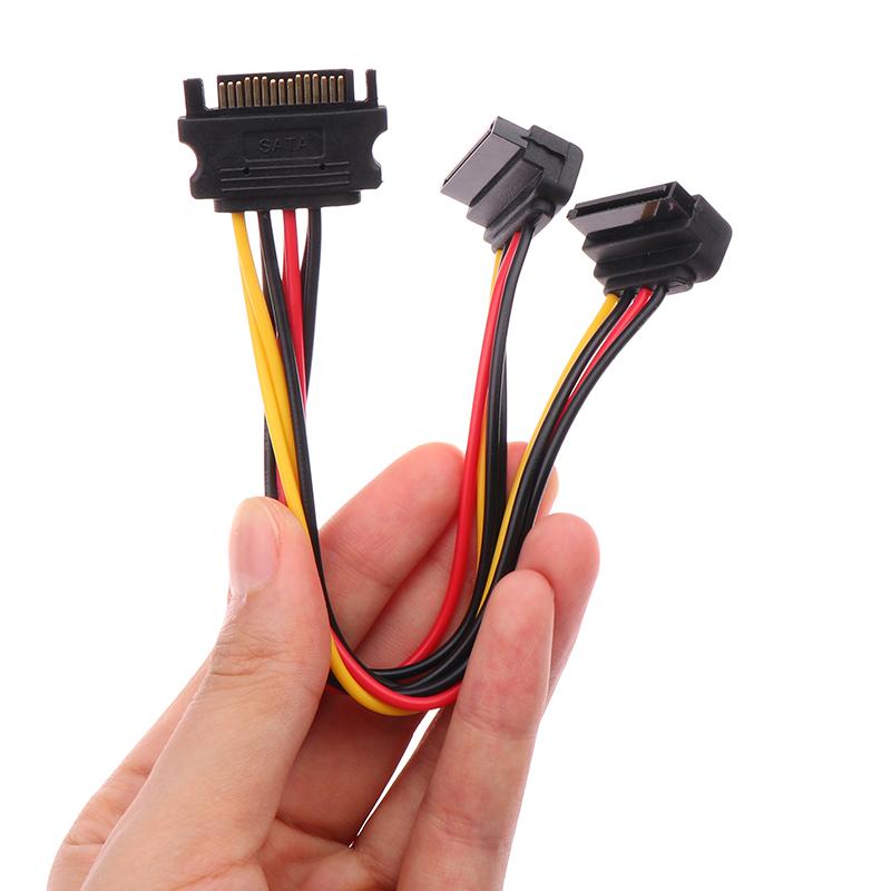 

1 шт. 20 см удлинитель Sata для жесткого диска Hdd Ssd Sata Power Y-разветвитель кабель 15-контактный мужской к двойному 15-контактному женскому кабелю питания
