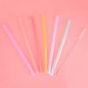 6pcs Portable Reusable Environmentally Friendly Silicone Drinking Straw with Cleaning Brush Set