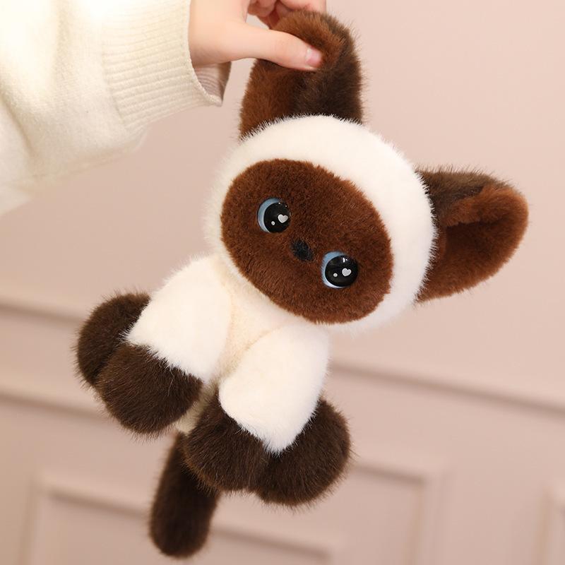 

Милый и мягкий плюшевый кот, мягкий короткий мех, украшение для стола для дома и офиса Brown Logic