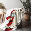 Santa Claus Throw Blanket Cozy Christmas Decor Festive Holiday Gift Home Decor Reversible Plush Warm Soft Bedding Gift Idea
