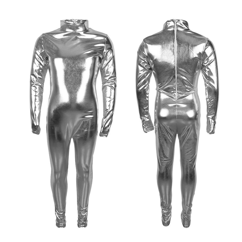 

Обтекаемый костюм Zentai во весь рост в ярких цветах, идеально подходящий для танцев и шоу, театральный 110 серебряный