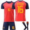 2026 FIFA Wereldbeker Spanje Voetbalshirt voor Kinderen en Volwassenen RODRGIO #16