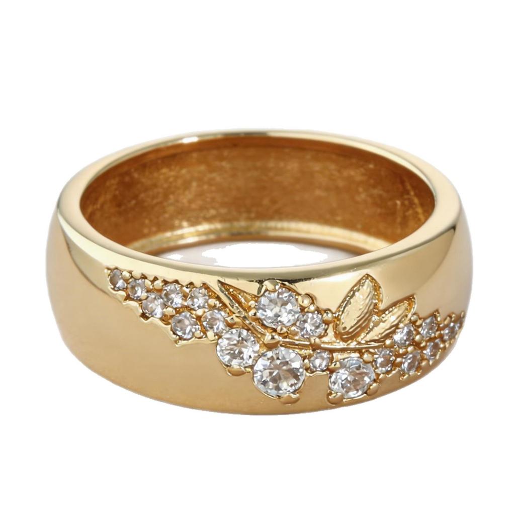 Copper Zirconia Inlaid Branch Flower Ring - New Hot Style Bestseller