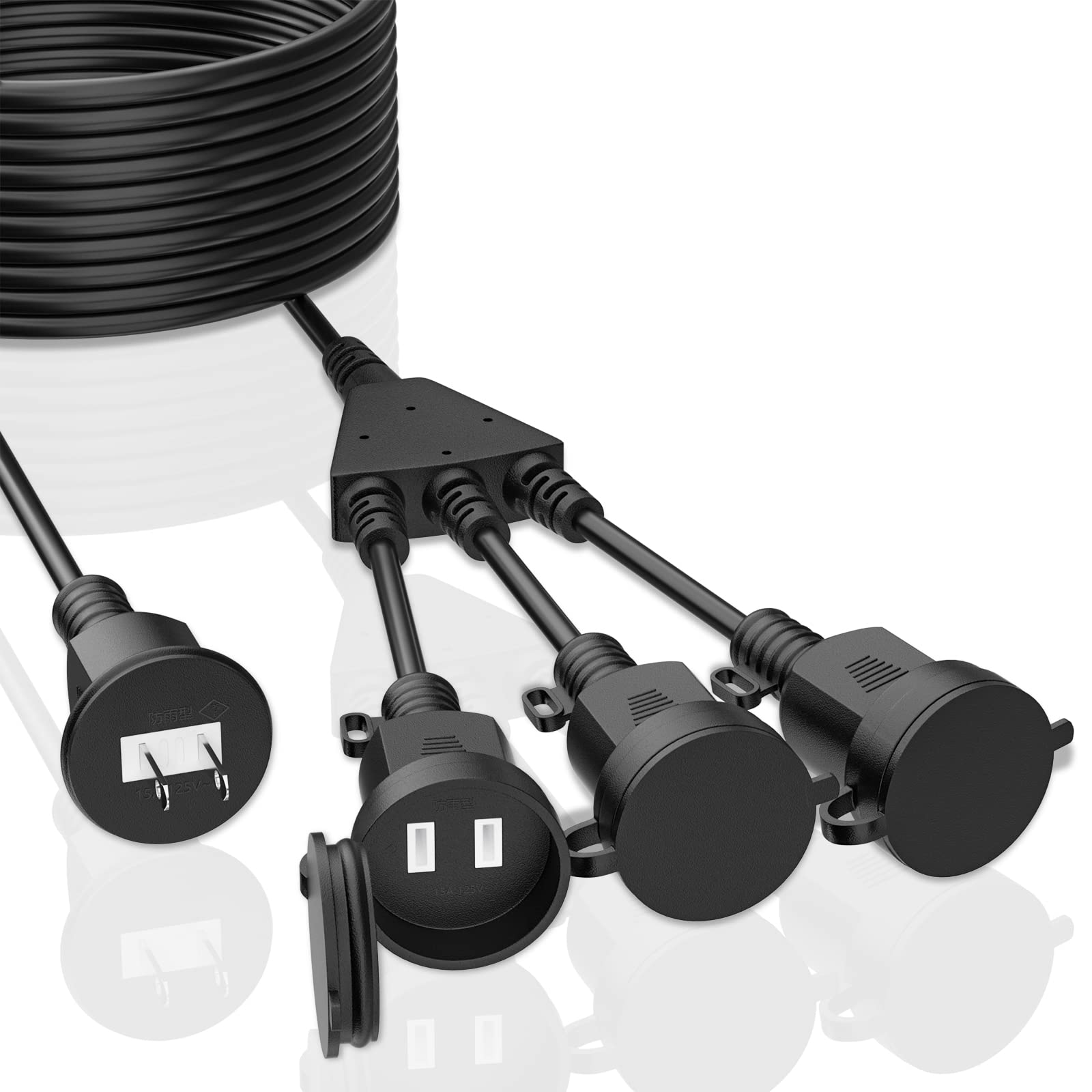 

Extension Cord 10m HITRENDS Distribution Cord 10m 3 Distribution Rainproof Waterproof Power Tap 10m Power Cord 10m Power Supply Extension Cord