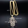 Lotuse Hand Of Fatima Pendant Necklace for Women Men Stainless Steel Lucky Egyptian Hamsa Greek Eye Chain Necklaces Jewelry