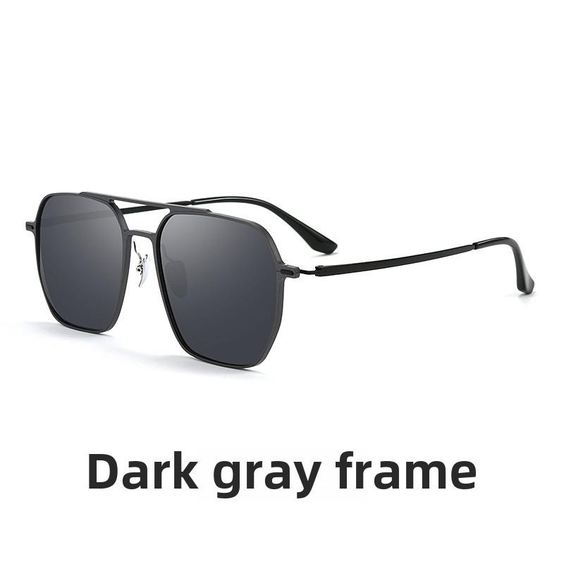 New minimalist and cool ultra light aluminum titanium sunglasses, plus size high-end men's fashionable and durable sunglasses
