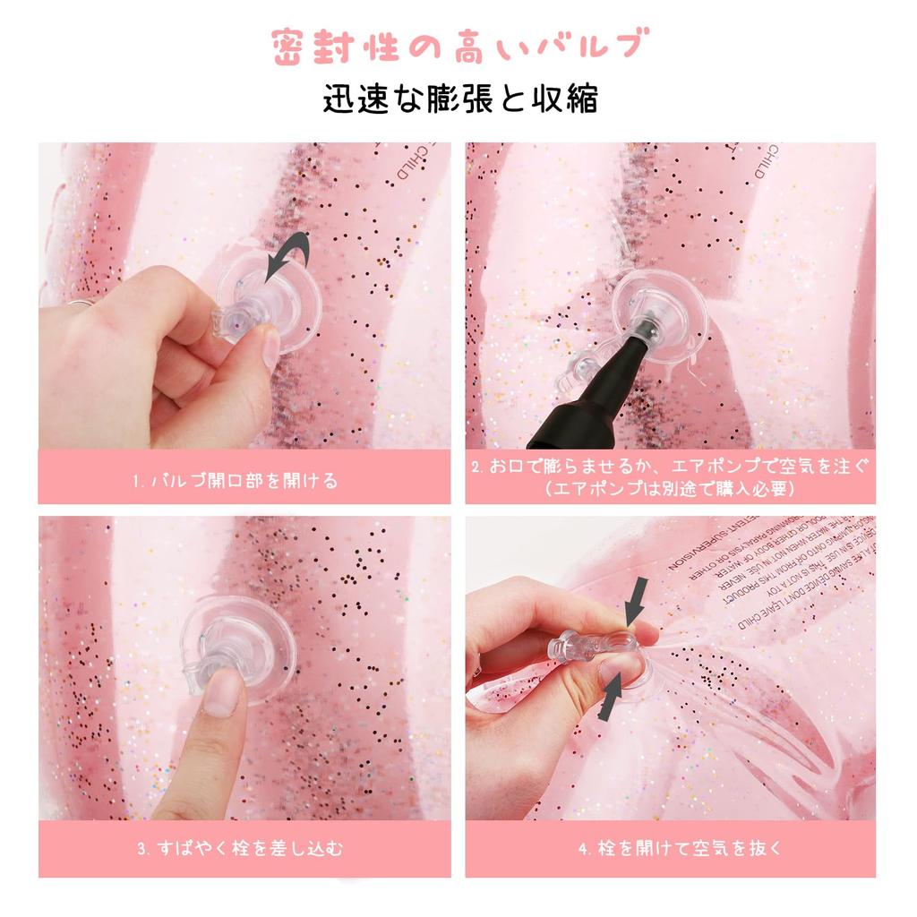 MoKo Floating Ring for PVC Inner Diameter Diameter 102cm Suitable for Weight Playing in the Summer Strong Shiny Gold Pink Children/Adults O-shaped