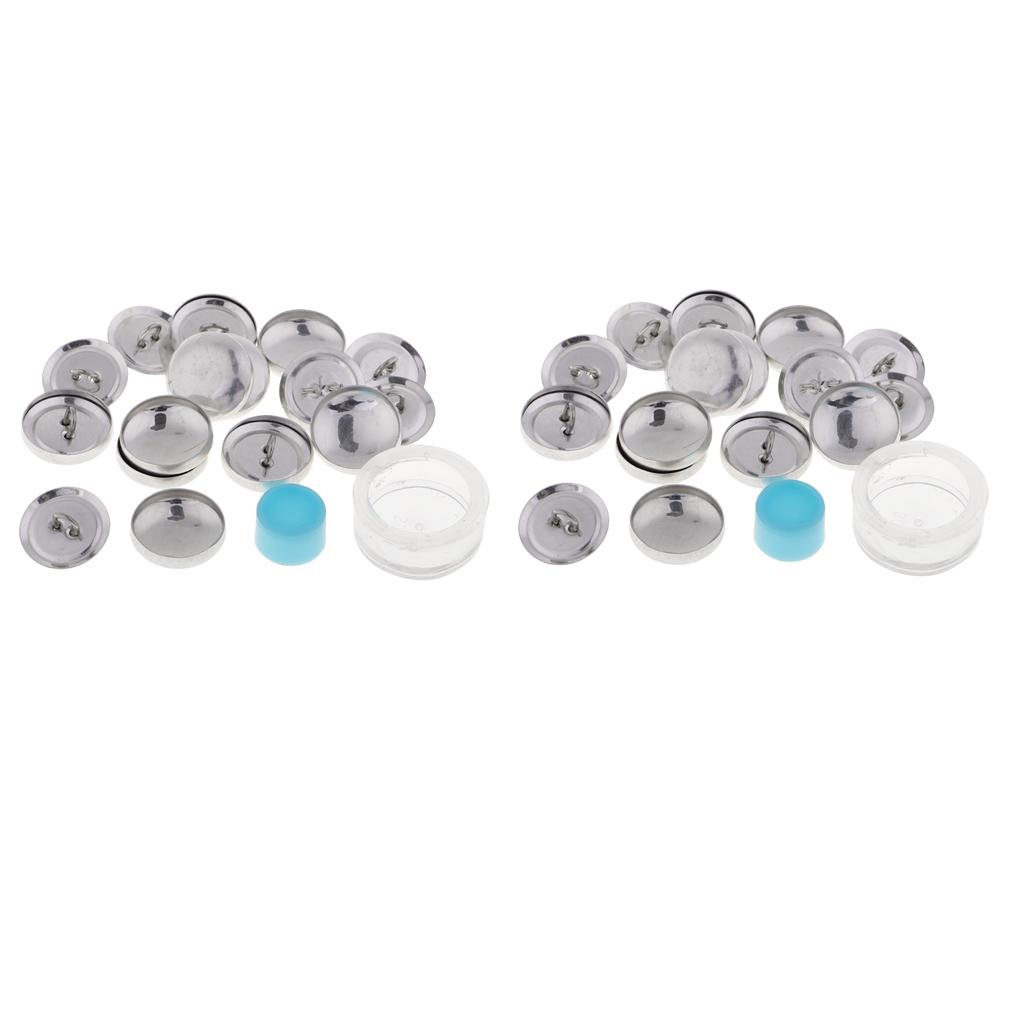 20 Pcs DIY Buttons With Loop Blank Back Cover