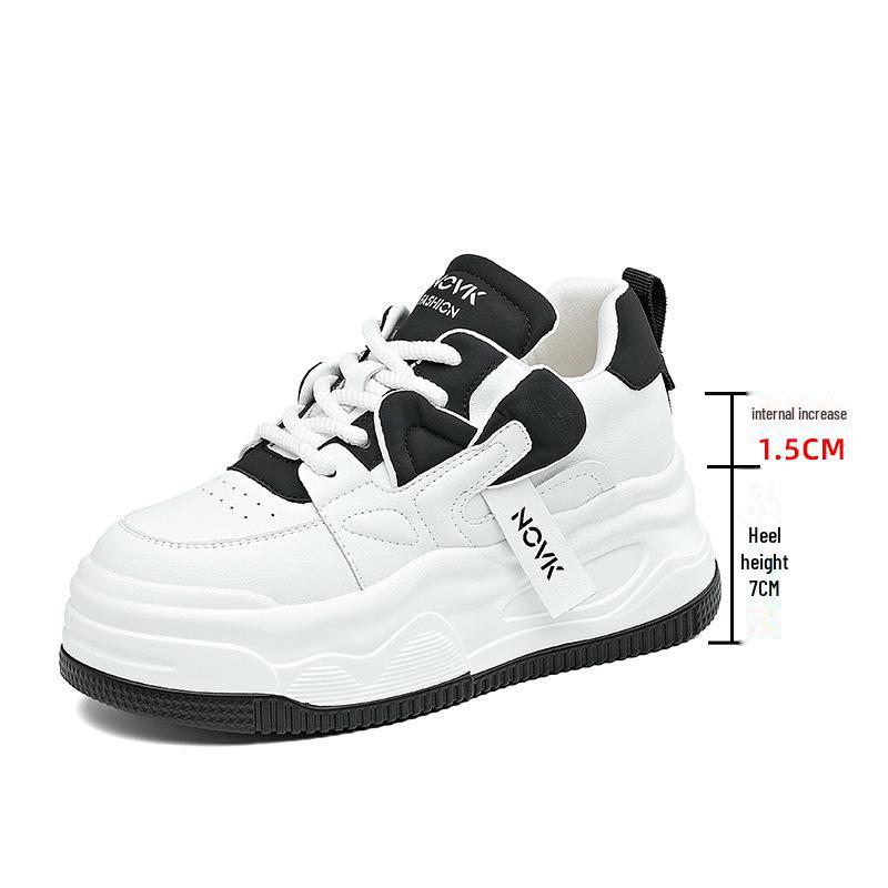 2024 Spring Women's Trendy Panda Color Platform Sneakers - Versatile, Casual, Inner-Height Boost, Chunky Dad Style