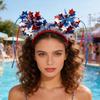 Patriotic Headband For Independence Day With Stripes Design Comfortable Plastic Hair Accessories For Adults Kids