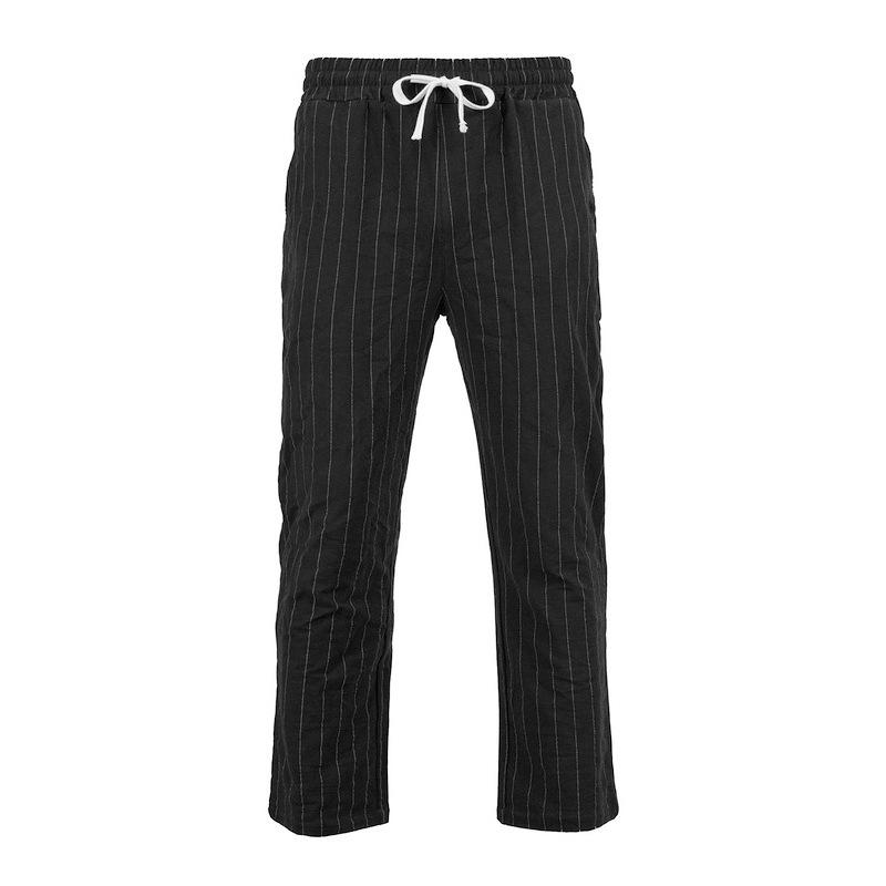 2026 Men's Linen Summer Pants Beach Pants Drawstring Vertical Stripes Straight Casual Breathable Comfortable Long Trousers