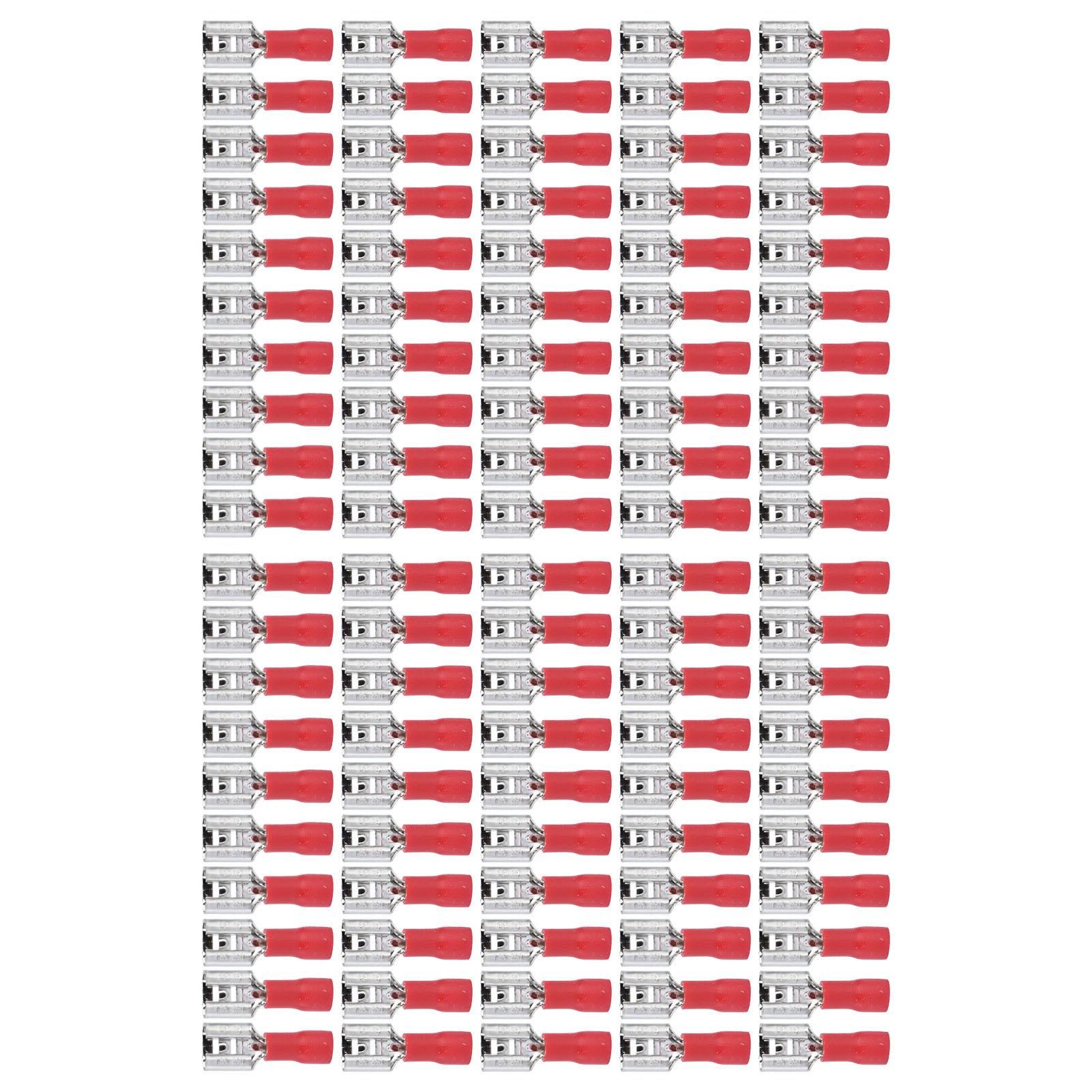

100Pcs Insulated Spade Wire Connector Copper PVC Electrical Crimp Terminal for Household