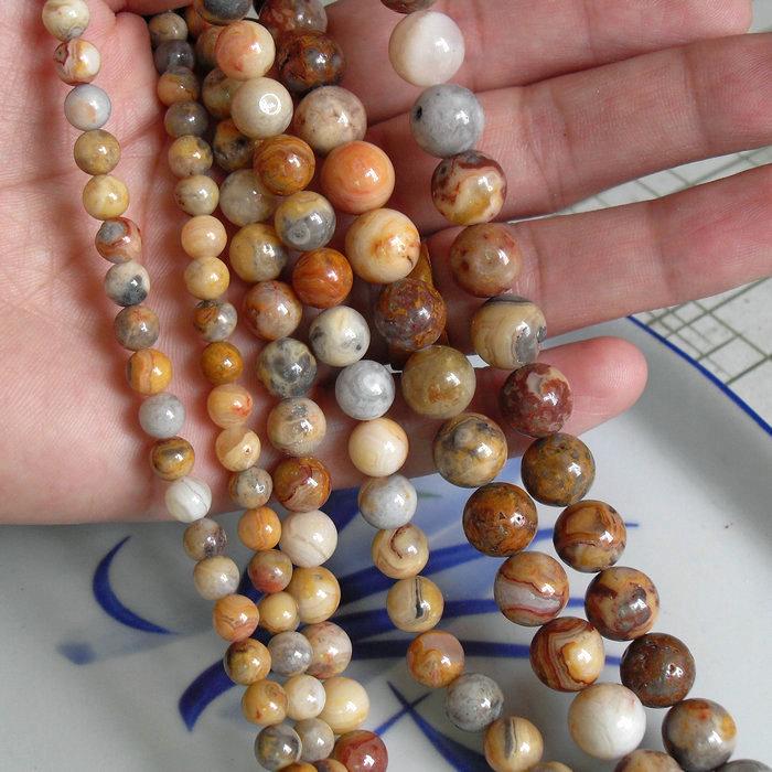 Natural Mexican Crazy Agate Round Beads 4-12mm for DIY Jewelry Crafting 4mm strand