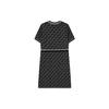 FILA All Over Print Woven Fashion Elegant Round Neck Short Sleeve Dress Women dresses Black F11W221309FBK