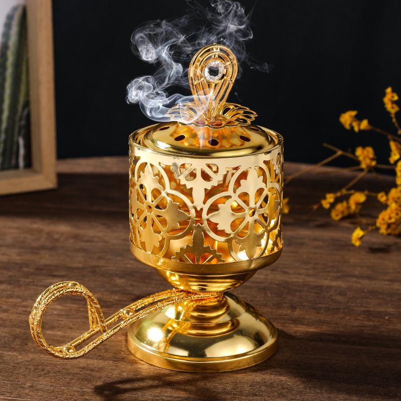 Ausgeschnittene Kohle-Räucherschalen Kreativer Eisenkunst-Kegelräucherständer Für Aromatherapie Nahöstlicher Arabischer Räucherkessel