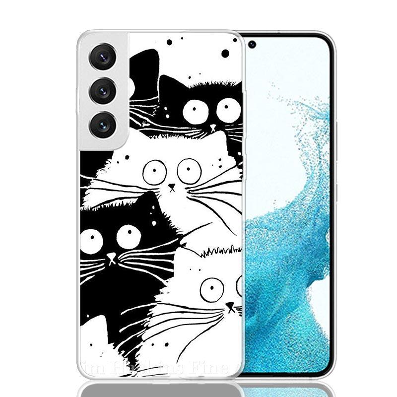 Cat Cute Kitten Cartoon Case Phone Cover for Samsung Galay Note 20 Ultra 10 Pro Lite 9 8 S10 Plus S9 S8 + S7 Edge Trend Fundas N