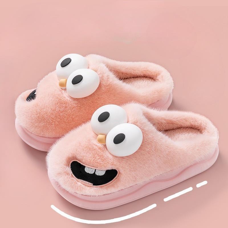 Rutschfeste Warm gefütterte Baumwollschuhe mit dicker Sohle für den Innenbereich zu Hause