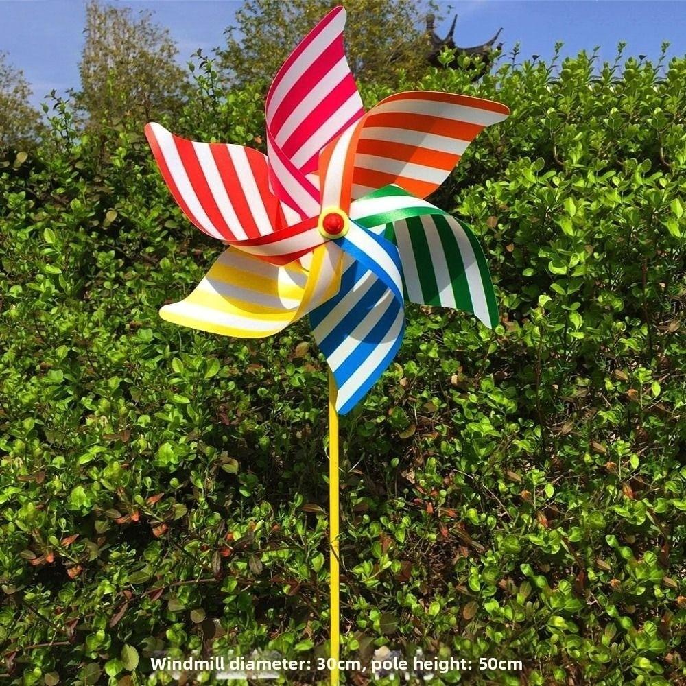 2pcs PVC Six Leaf Pinwheel Windmill Colorful Wind Windmill Wind Spinner  Garden Yard Art Decoration