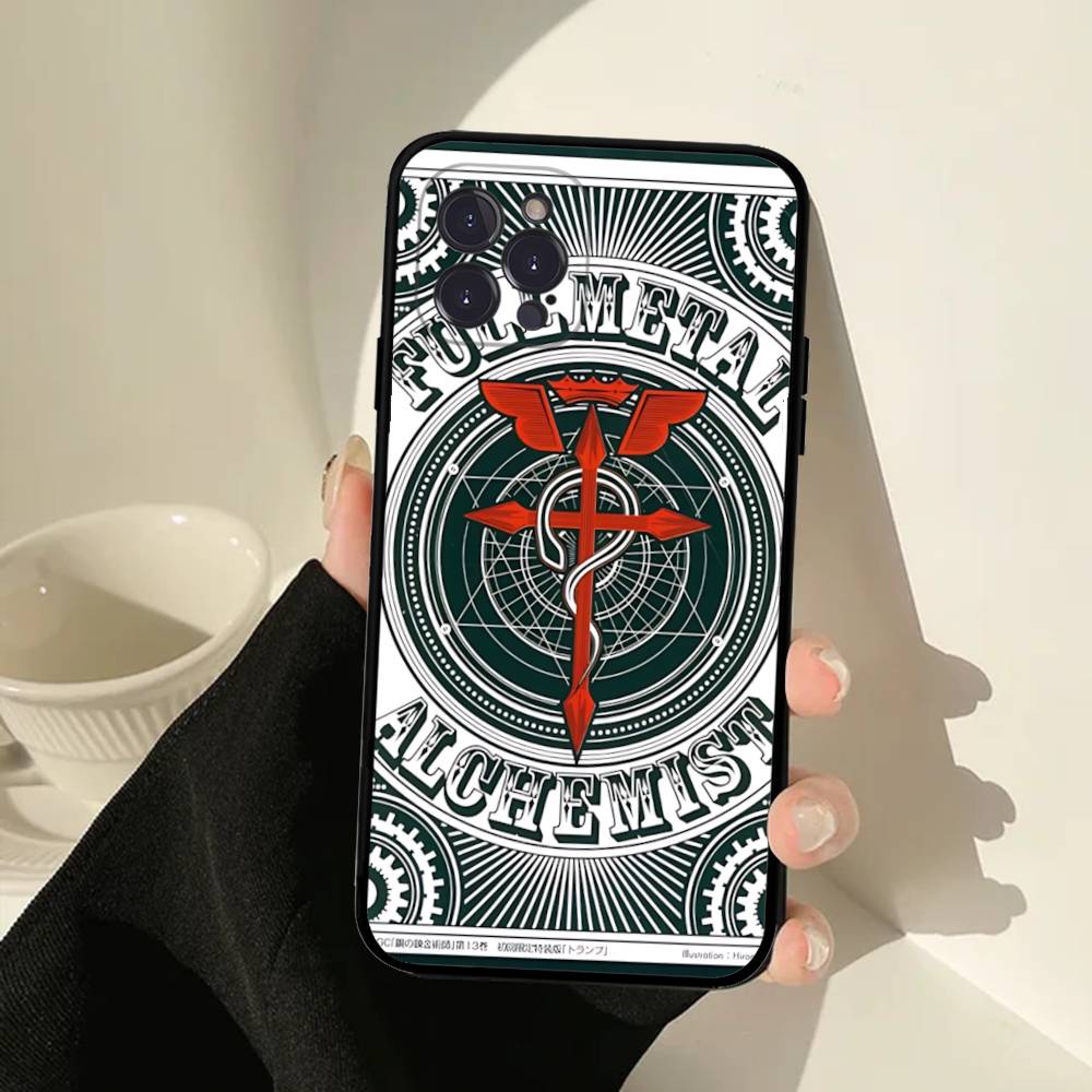 Anime F-Fullmetal A-Alchemist Phone Case For Iphone 16 15 17 13 14 12 11 Pro Max Plus Black Shell Cover Case