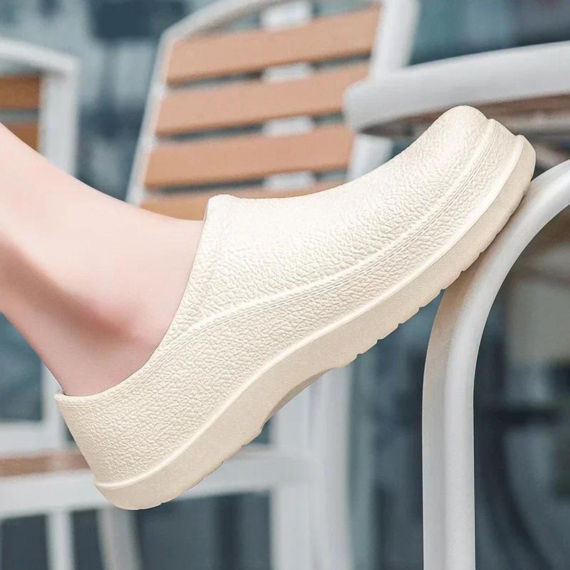 Yeni Erkek Moda Kaymaz Sandaletler, Günlük Şef Ayakkabıları, Hafif, Dayanıklı, Su Geçirmez, Yağa Dayanıklı