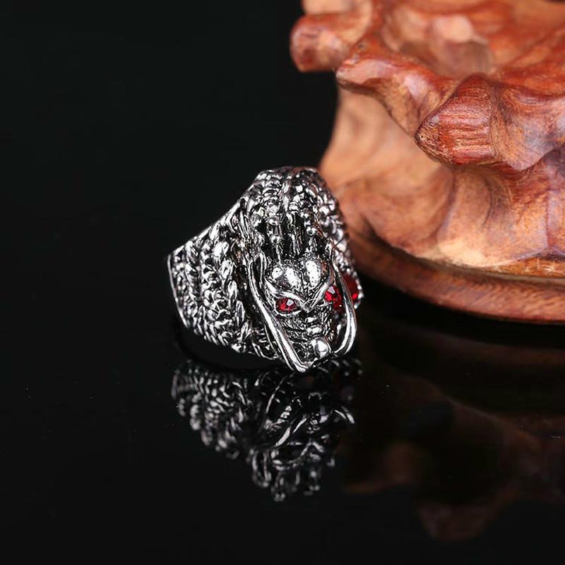 Fashion  Punk Chinese Dragon  Biker Charm Ring for Men