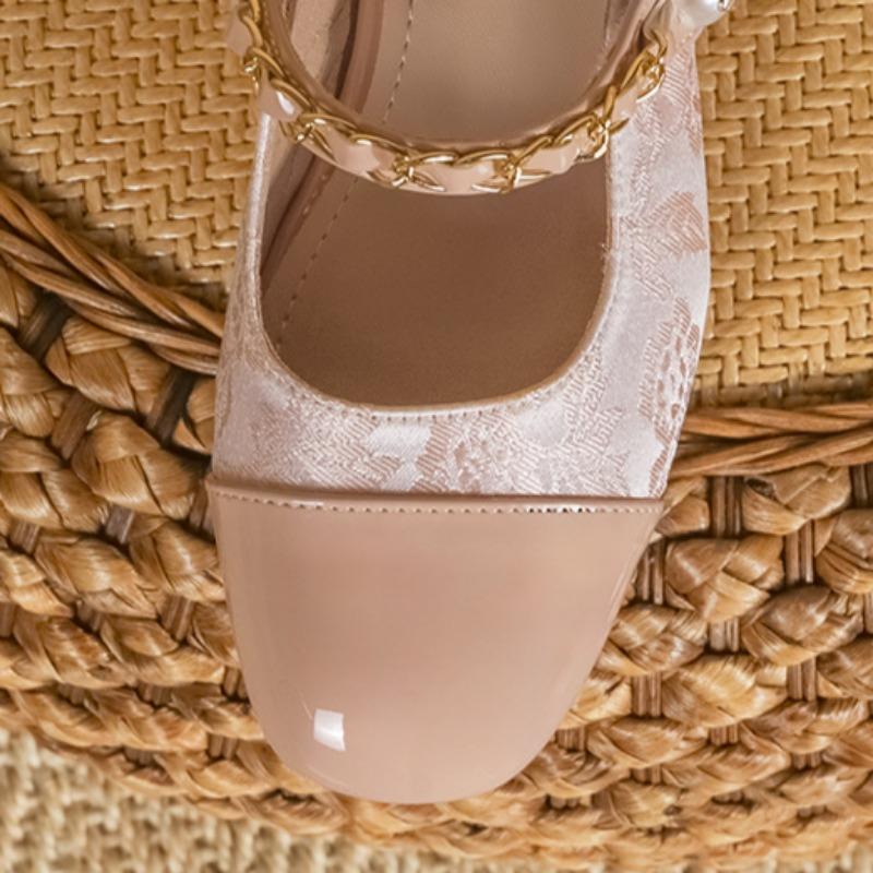 Mary Jane Shoes Chinese Style New Chinese Color Matching Single Shoes Outdoor Fashionable Women's Shoes Soft Sole Non-tiring High Heels