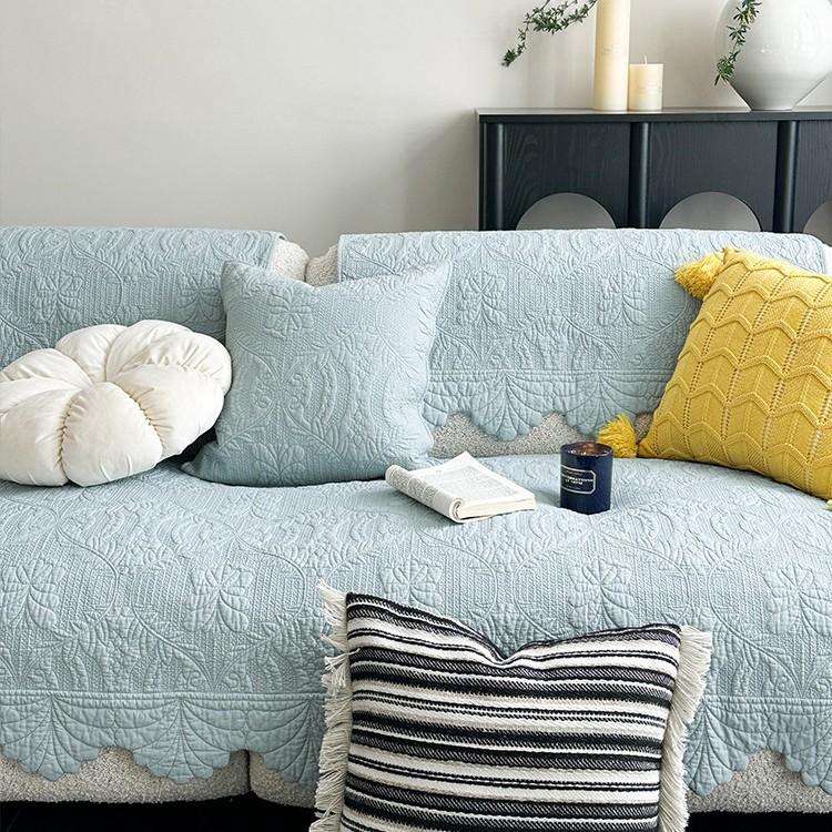 

Французская ретро подушка для дивана Чистый хлопок Чехол для дивана для гостиной Полотенце Вышивка тяжелой промышленности Продвинутое чувство 90*160cm