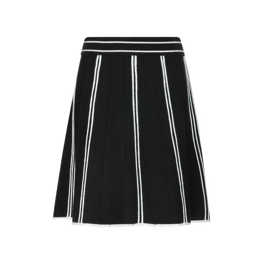 PIGC Women'S Line-Blocked Knit Culotte Skirt Black (Lfcq40539)