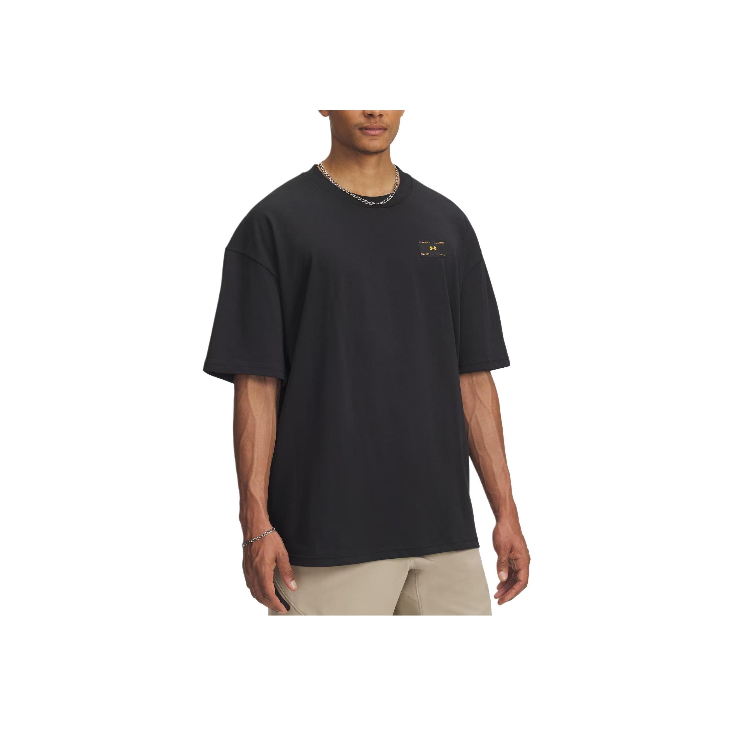 

Under Armour Woven Series Label Heavyweight Fashion Versatile Trendy Simple Short Sleeve T-Shirt Men Tops 6005668-001 XL