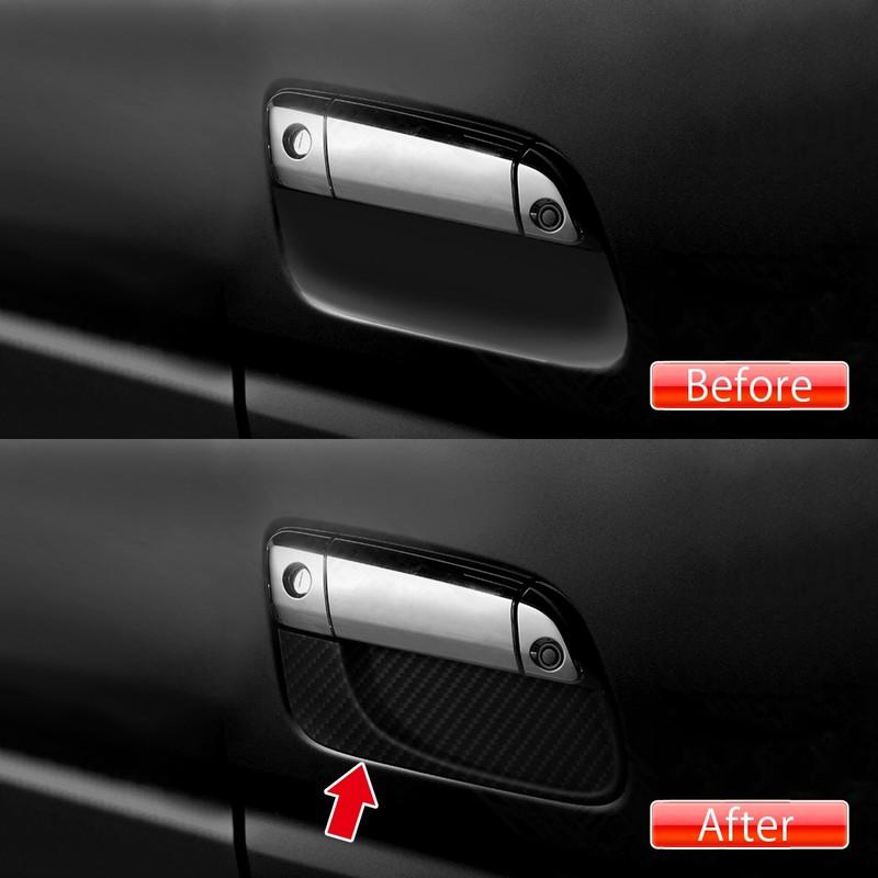 6PCS Exterior Door Handle Trim Rubber Door Handle Bowl Car Styling Cover Sticker Accessories For TOYOTA HIACE 200