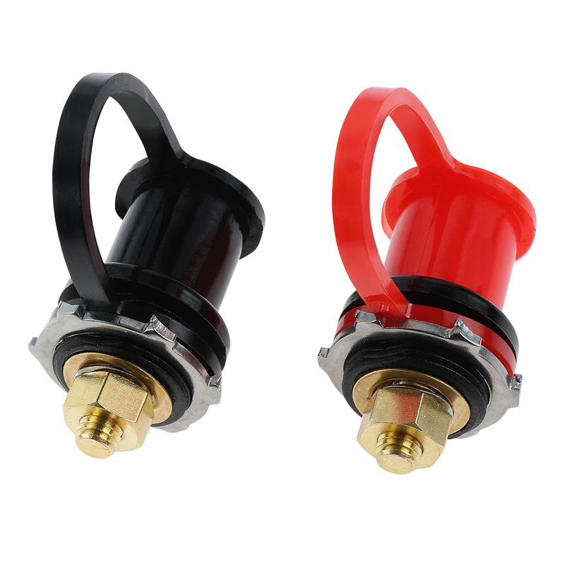 250A Battery Charging Post 3/8" Stud Remote Battery Junction Post Connector Terminals Waterproof Cap Battery Charger Jumper Post