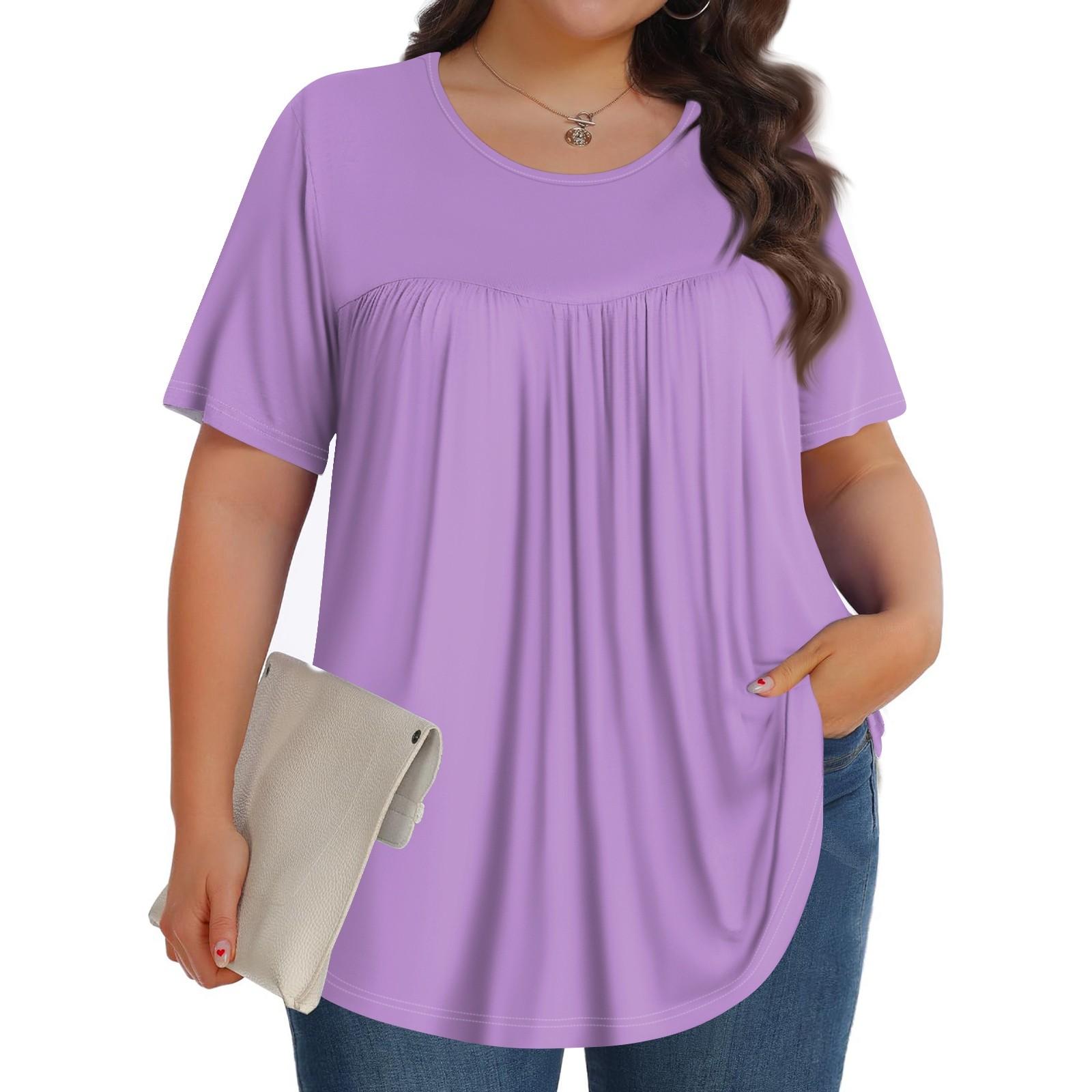 

Женская мода, повседневный однотонный топ с круглым вырезом и коротким рукавом, женские топы больших размеров XL