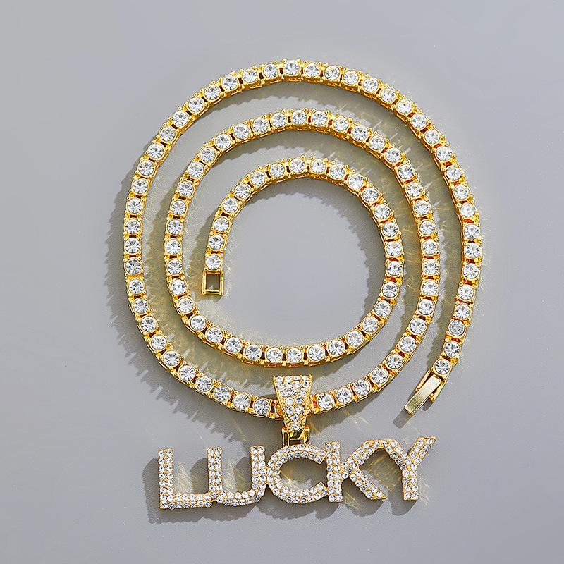 High-Quality LUCKY Letter Pendant: European & American Hip Hop Fashion Jewelry