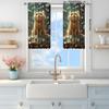 Artistic Panels Cute Cat Money Pile Pattern Window Curtains Half Suitable Home Decorative Blackout Made Of Polyester