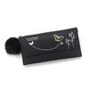 Women PU Leather Flap Wallet with Plush Ball Lady Butterfly Coin Purse MIT