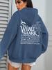 Creative Whale Shark With Letters Print Woman'S Streetwear Soft Trendy Hoodies Solid Color Warm Clothes Loose Hip Hop Hoody
