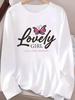 (Asian Size) Graphic Tee Casual Clothing Women O-neck Trend Flower Printed Print T Shirt Autumn Winter Spring Fashion Top Long Sleeve T-shirts