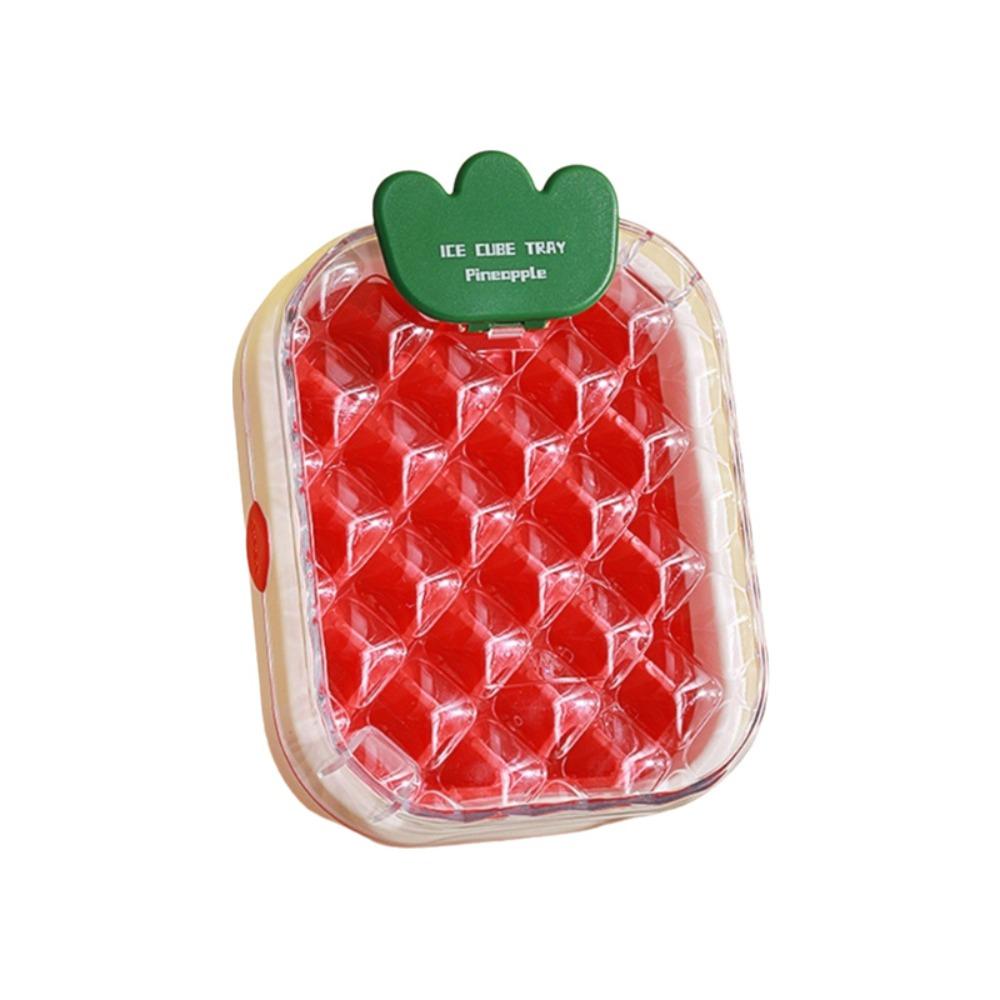 Press Type Ice Cube Making Mold DIY Ice Grid Tray Creative Ice Cube Maker Summer Red