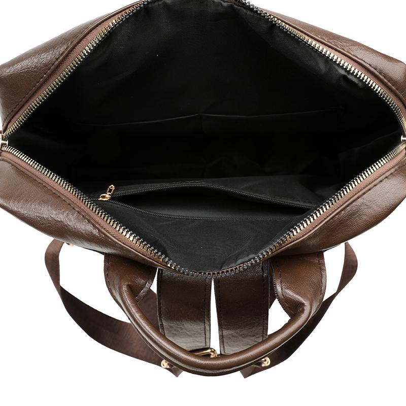PU Backpack Women's Retro Schoolbag Multi-functional Shoulder Bag